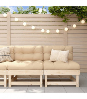 vidaXL Garden Middle Sofas 2 pcs Solid Wood Pine