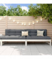vidaXL Garden Middle Sofas 2 pcs White 120x80 cm Solid Wood Pine