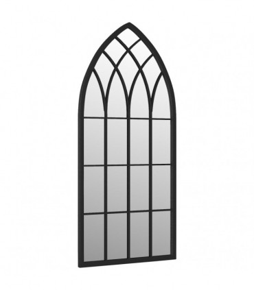 vidaXL Garden Mirror Black 100x45 cm Iron for Outdoor Use