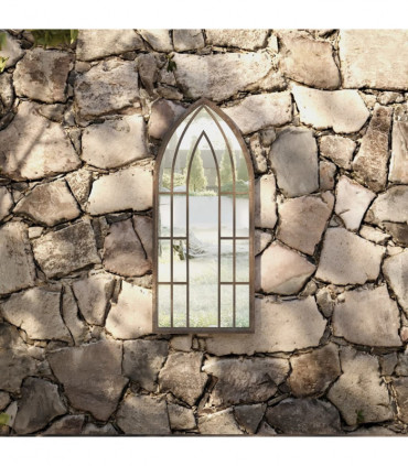 vidaXL Garden Mirror Sand 70x30 cm Iron for Outdoor Use