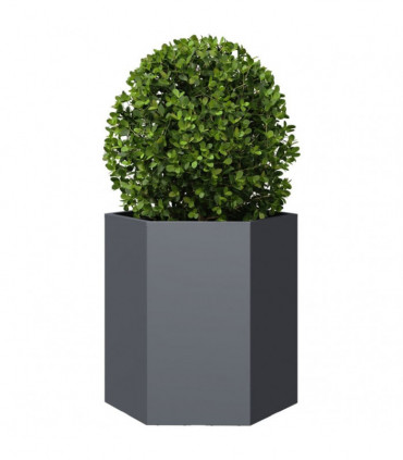 vidaXL Garden Planter 2 pcs Anthracite Hexagon 46x40x45 cm Steel