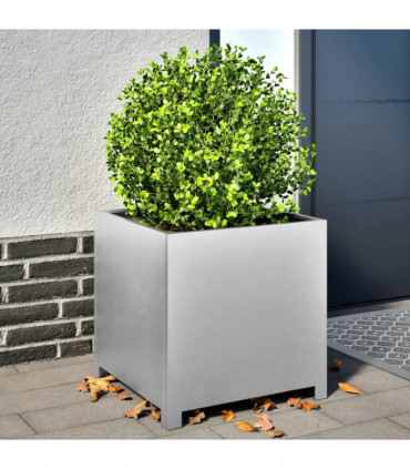 vidaXL Garden Planter 50x50x50 cm Galvanised Steel