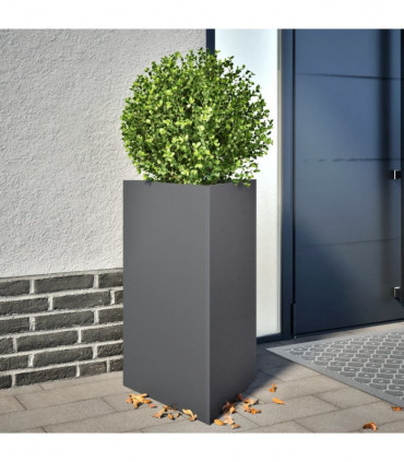 vidaXL Garden Planter Anthracite Triangular 50x43x75 cm Steel
