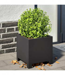 vidaXL Garden Planter Black 30x30x30 cm Steel