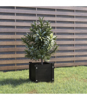 vidaXL Garden Planter Black 31x31x31 cm Solid Pinewood