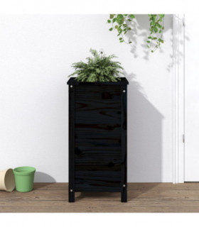 vidaXL Garden Planter Black 40x40x78 cm Solid Wood Pine