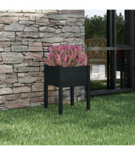 vidaXL Garden Planter Black 50x50x70 cm Solid Pinewood