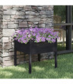 vidaXL Garden Planter Black 70x70x70 cm Solid Pinewood