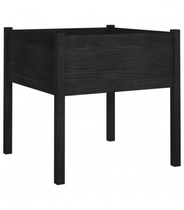 vidaXL Garden Planter Black 70x70x70 cm Solid Pinewood