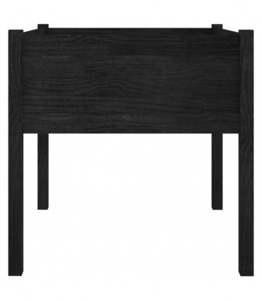 vidaXL Garden Planter Black 70x70x70 cm Solid Pinewood