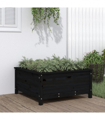 vidaXL Garden Planter Black 82.5x82.5x39 cm Solid Wood Pine
