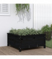 vidaXL Garden Planter Black 82.5x82.5x39 cm Solid Wood Pine