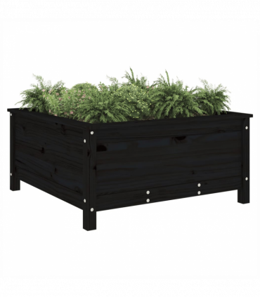 vidaXL Garden Planter Black 82.5x82.5x39 cm Solid Wood Pine