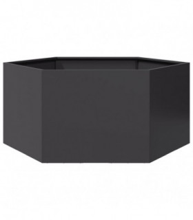 vidaXL Garden Planter Black Hexagon 104x90x45 cm Steel