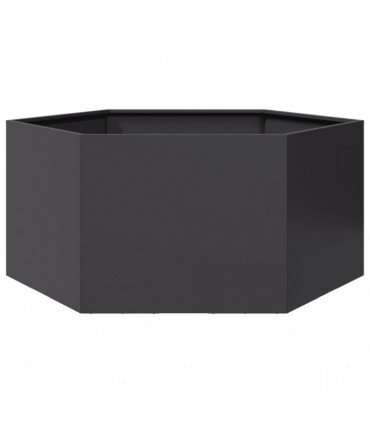vidaXL Garden Planter Black Hexagon 104x90x45 cm Steel
