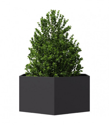 vidaXL Garden Planter Black Hexagon 104x90x45 cm Steel