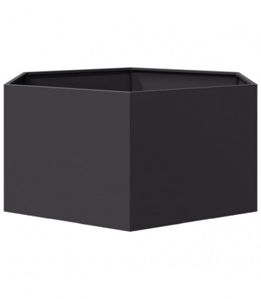 vidaXL Garden Planter Black Hexagon 104x90x45 cm Steel