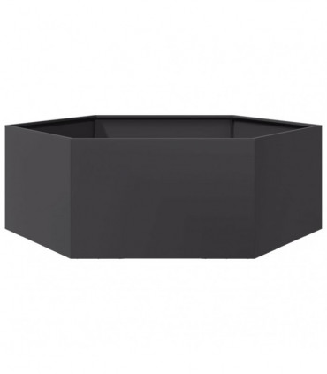 vidaXL Garden Planter Black Hexagon 138x120x45 cm Steel
