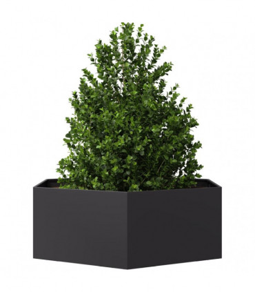 vidaXL Garden Planter Black Hexagon 138x120x45 cm Steel