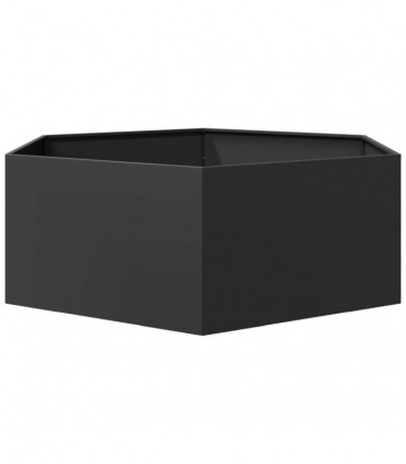 vidaXL Garden Planter Black Hexagon 138x120x45 cm Steel