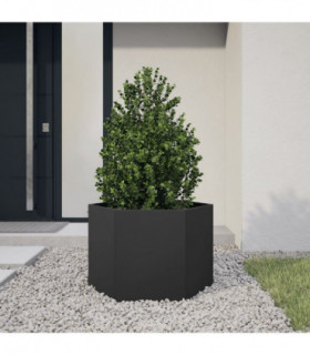 vidaXL Garden Planter Black Hexagon 69x60x45 cm Steel