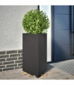 vidaXL Garden Planter Black Triangular 50x43x75 cm Steel