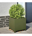 vidaXL Garden Planter Olive Green 40x40x40 cm Steel