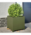 vidaXL Garden Planter Olive Green 50x50x50 cm Steel