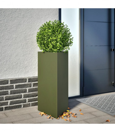 vidaXL Garden Planter Olive Green Triangular 40x34.5x70 cm Steel