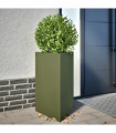 vidaXL Garden Planter Olive Green Triangular 50x43x75 cm Steel
