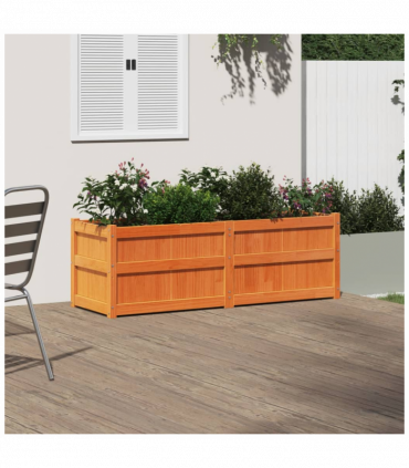 vidaXL Garden Planter Wax Brown 150x50x50 cm Solid Wood Pine