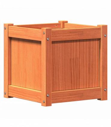 vidaXL Garden Planter Wax Brown 40x40x40 cm Solid Wood Pine