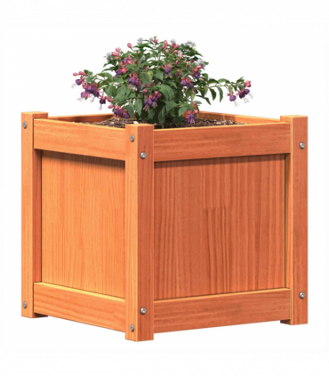 vidaXL Garden Planter Wax Brown 40x40x40 cm Solid Wood Pine