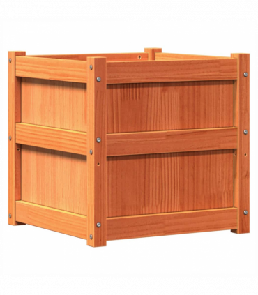 vidaXL Garden Planter Wax Brown 50x50x50 cm Solid Wood Pine