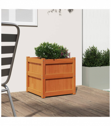 vidaXL Garden Planter Wax Brown 50x50x50 cm Solid Wood Pine