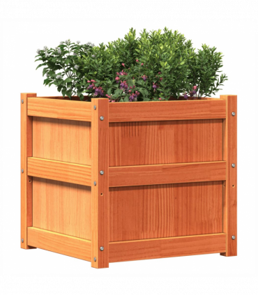 vidaXL Garden Planter Wax Brown 50x50x50 cm Solid Wood Pine
