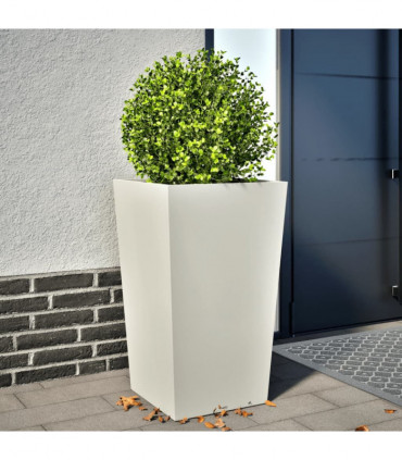 vidaXL Garden Planter White 45x45x75 cm Steel