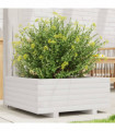 vidaXL Garden Planter White 60x60x26.5 cm Solid Wood Pine