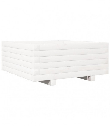 vidaXL Garden Planter White 60x60x26.5 cm Solid Wood Pine