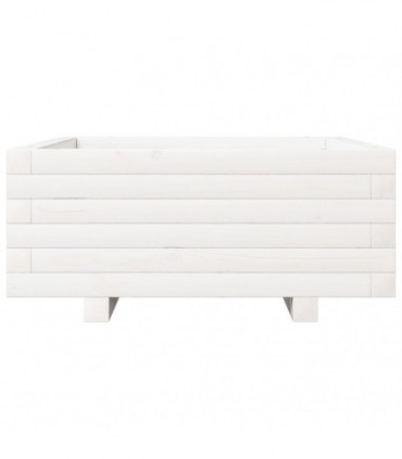 vidaXL Garden Planter White 60x60x26.5 cm Solid Wood Pine