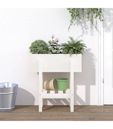 vidaXL Garden Planter White 62x30x69 cm Solid Wood Pine