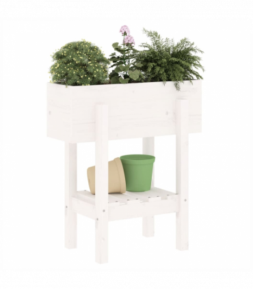 vidaXL Garden Planter White 62x30x69 cm Solid Wood Pine