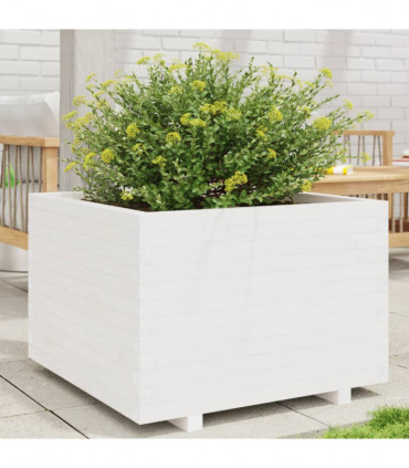 vidaXL Garden Planter White 70x70x49.5 cm Solid Wood Pine