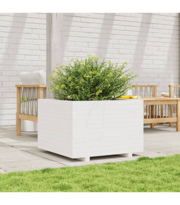 vidaXL Garden Planter White 70x70x49.5 cm Solid Wood Pine