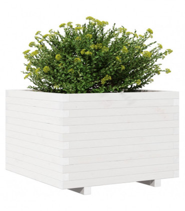 vidaXL Garden Planter White 70x70x49.5 cm Solid Wood Pine