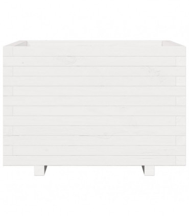 vidaXL Garden Planter White 70x70x49.5 cm Solid Wood Pine