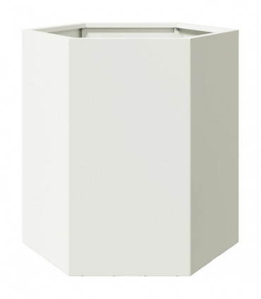 vidaXL Garden Planter White Hexagon 46x40x45 cm Steel