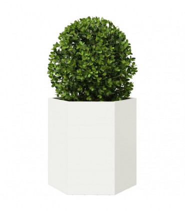 vidaXL Garden Planter White Hexagon 46x40x45 cm Steel