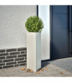 vidaXL Garden Planter White Triangular 30x26x75 cm Steel