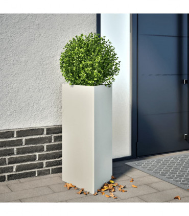 vidaXL Garden Planter White Triangular 40x34.5x70 cm Steel